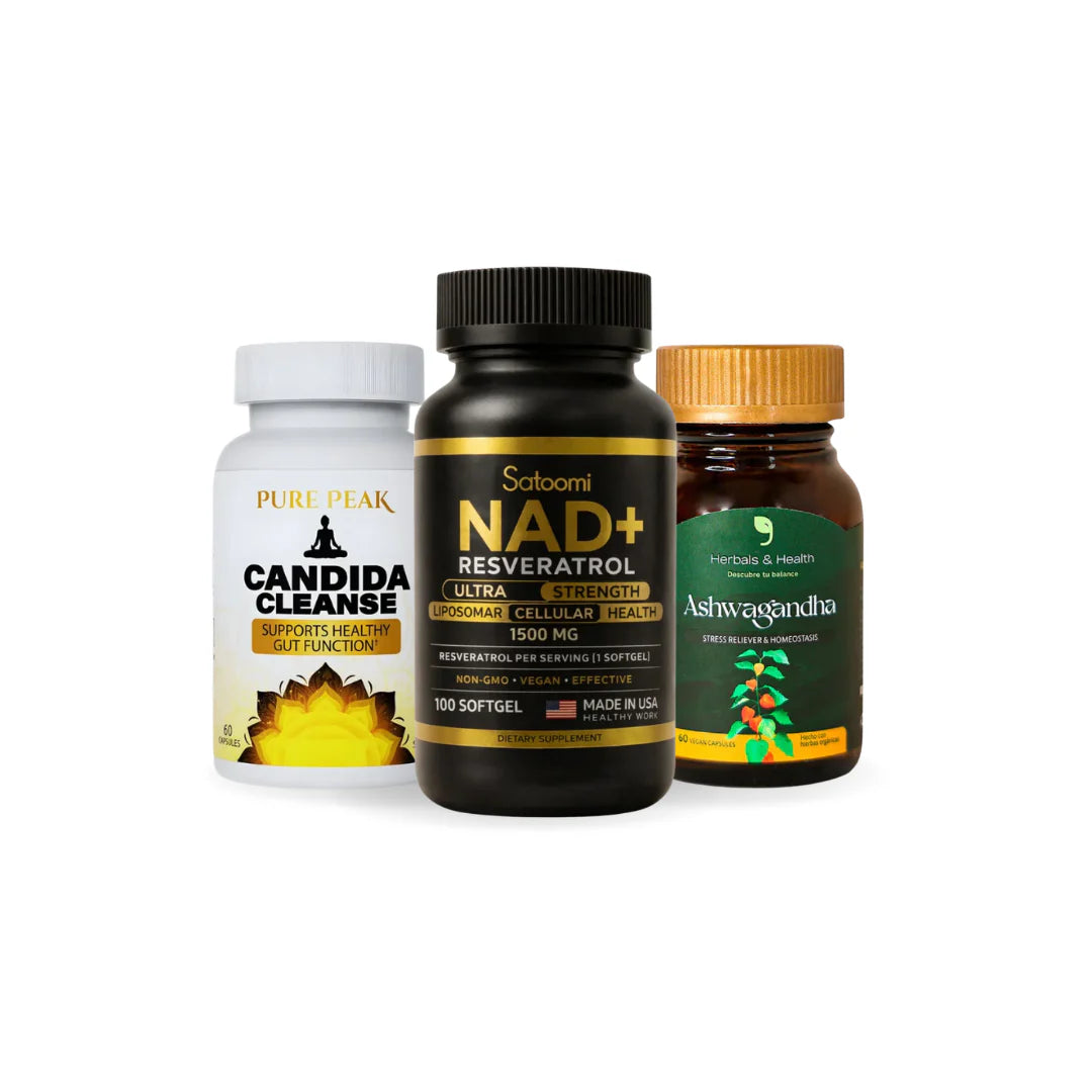 RESVERATROL + NAD+ | ASHWAGANDHA | CANDIDA CLEANSE