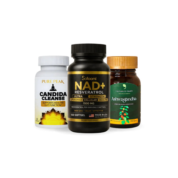 RESVERATROL + NAD+ | ASHWAGANDHA | CANDIDA CLEANSE