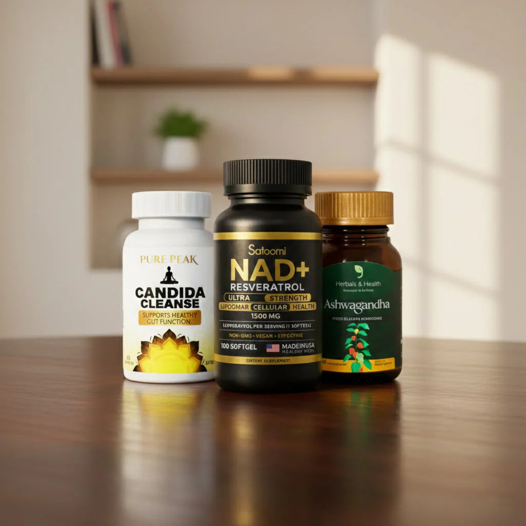 RESVERATROL + NAD+ | ASHWAGANDHA | CANDIDA CLEANSE