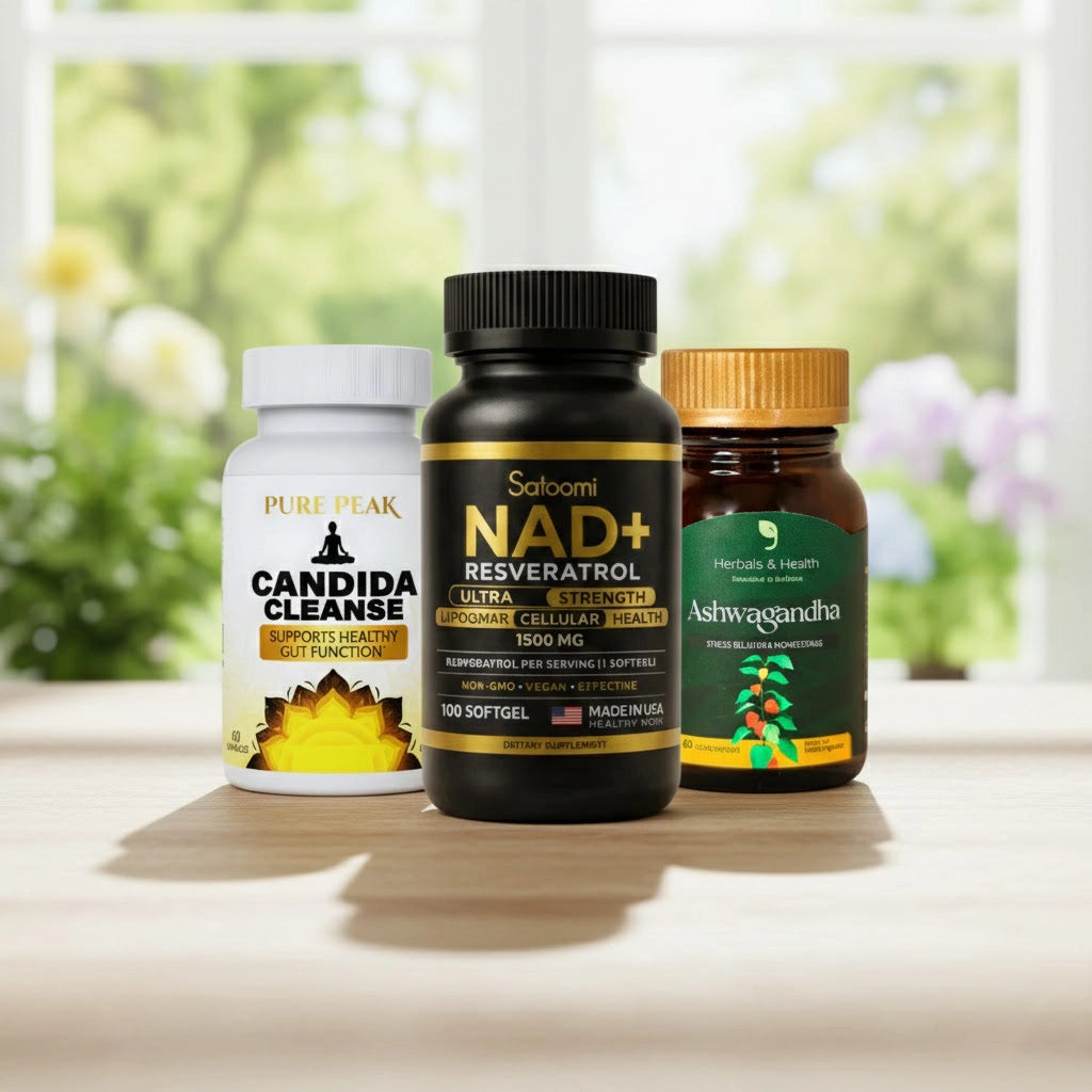 RESVERATROL + NAD+ | ASHWAGANDHA | CANDIDA CLEANSE
